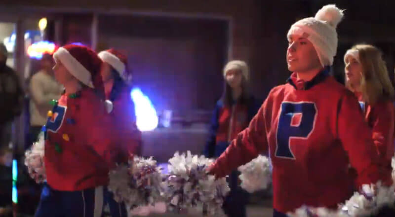 Paragould High School Cheerleaders show their Christmas Spirit