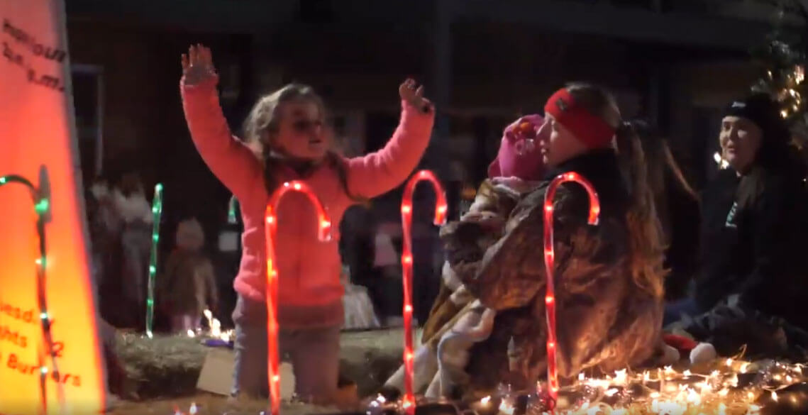Children on a float