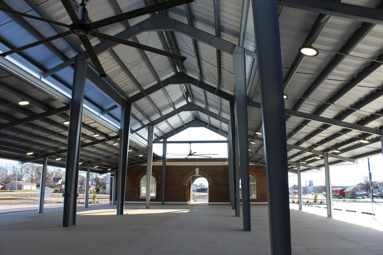 Under the Community Pavilion in Downtown Paragould.